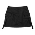 thumbnail image 3 of WEAIXIMIUNG Low Waist Cargo Skirt Women Button Mini Cargo Skirt With Pocket A Line Skirt Trendy 2024 Women Skirt Set Winter Black L, 3 of 5