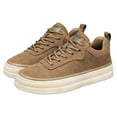 thumbnail image 6 of Platform Running Shoes foe Men Vintage Suede Flat Lace Up Skate Shoes Casual Non Slip Lightweight Sneakers Brown Size 8.5, 6 of 8