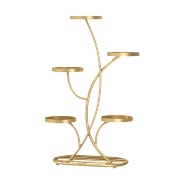 Soporte para flores, estante para plantas, soporte para macetas para decoración de sala de estar y estudio Dorado