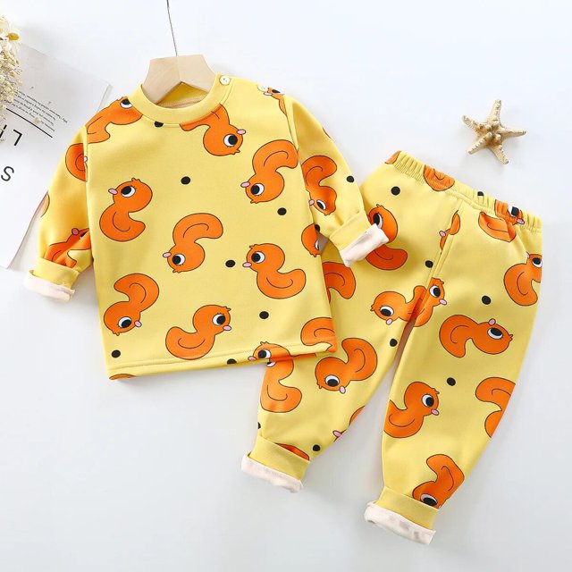 Ropa interior térmica para niños, conjuntos de pijamas de invierno para niños, ropa de dormir cálida para niños, conjuntos de Pijama para niñas, ropa de noche para bebés, ropa de Navidad