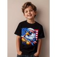 thumbnail image 1 of Funny Bald Eagle Hotdog American Flag 4th Of July Patriotic Funny Aesthetic Graphic Kid TShirt Casual Kid T Shirts Trendy Cool Tees Tops for Kid, 1 of 5