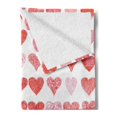 thumbnail image 2 of Valentines Day Soft Flannel Fleece Throw Blanket, Heart of Love and Romance Hand Drawn Style Romantic Art, Cozy Plush for Indoor and Outdoor Use, 50" x 60", Vermilion Pink White, by Ambesonne, 2 of 5