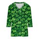thumbnail image 5 of TaTaai Women St. Patrick's Day Fashion Print V-Neck 3/4 Sleeve T-Shirt Loose Casual Top Ladies Spring Holiday Street Wear Lightweight Breathable Non-See-Through No Fading Soft Top Gift, 5 of 5