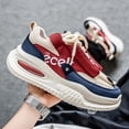 thumbnail image 3 of CORASUN Men's Chunky Platform Sneakers, Breathable Mesh Height Increasing Casual Shoes for Walking & Gym, Athletic Fashion Trainers, Red/Blue, 3 of 8