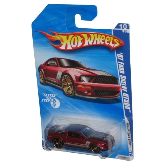 Hot Wheels Faster Than Ever '10 Red '07 Ford Shelby GT500 Toy Car 138/240