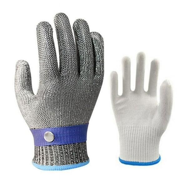 Safety Brushed Stainless Steel Mesh Cut Resistant Chain Mail Gloves Meat Cut Butcher Glove ,Multipurpose Use