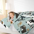 thumbnail image 4 of Castle Fairy Cute Raccoon 3 Pieces Queen Comforter Set for Preppy Child,Cartoon Jungle Animal Ultra Soft Bedding Sets,Kawaii Woodland Wildlife Bedding Comforter Set Breathable,Ultra Soft Home Decor, 4 of 8