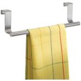 thumbnail image 3 of Modern Towel Bar with Hooks for Bathroom and Kitchen, Brushed Stainless Steel Towel Hanger Over Cabinet (9 inch), 3 of 9