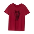 thumbnail image 4 of Camiseta de mujer de manga corta Tops ropa de moda suave básica camisetas cuello redondo Tops para vacaciones uso diario caminar compras SG, 4 of 8