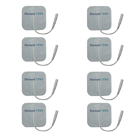 TENS Electrodes - Wired 2x2 Replacement Pads for TENS Units - 8 TENS Unit Electrodes - 2"x2" Wired TENS Unit Pads- Discount TENS Brand