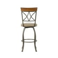 thumbnail image 6 of Linon Hamilton 30" High Back Indoor Round Metal Bar Stool with Swivel, Medium Cherry/Taupe, 6 of 10