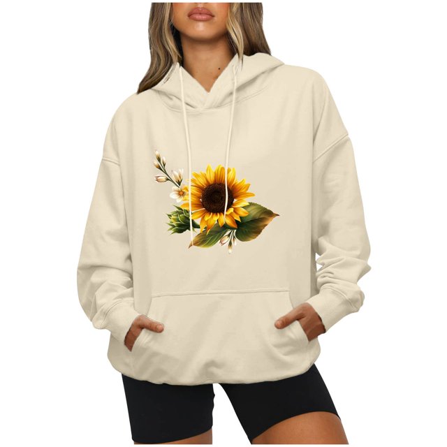 CEHVOM Blouse à Capuche à Manches Longues et Col Rond pour Femmes, Décontractée, Imprimée, Chandail en Molleton, Chemises, Liquidation