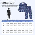 thumbnail image 4 of Susaid Blue Flower Skull Print Men's Long Sleeve Pajama Set, Two-Piece Button-Down Loungewear PJs Set, Comfortable Sleepwear for Relaxation-X-Large, 4 of 7