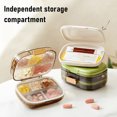 thumbnail image 2 of Pill Box Compact Weekly Pill Organizer with Sealing System Moisture-Proof Container Separate Compartments Pill Dispenser for Morning Noon Evening, 2 of 8