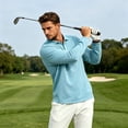 thumbnail image 6 of Sewkxo Men's Polo Shirt Long Sleeve Golf Shirts Lightweight Breathable Cool Shirts,Light Blue 2XL, 6 of 7