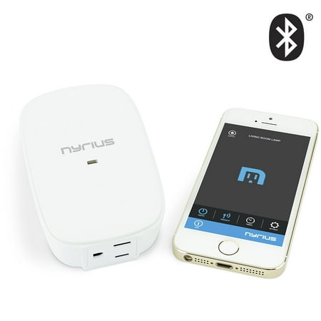 Nyrius Wireless Power Outlet Smart Switch for Smartphones a App Remote Control On/Off, Timer & Proximity functions Nyrius Wireless Power Outlet Smart Switch for Smartphones a App Remote Control On/Off, Timer & Proximity functions