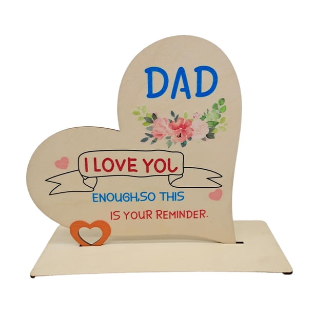 Regalo del Día de hija, regalo de cumpleaños agradecido, placa con letrero de madera en forma de corazón, letrero de regalo único para papá,