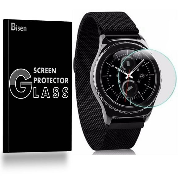 [2-Pack] Fit For Samsung Galaxy Watch 3 (41 mm) [BISEN] Tempered Glass Screen Protector, Anti-Scratch, Anti-Shock, Shatterproof, Bubble Free