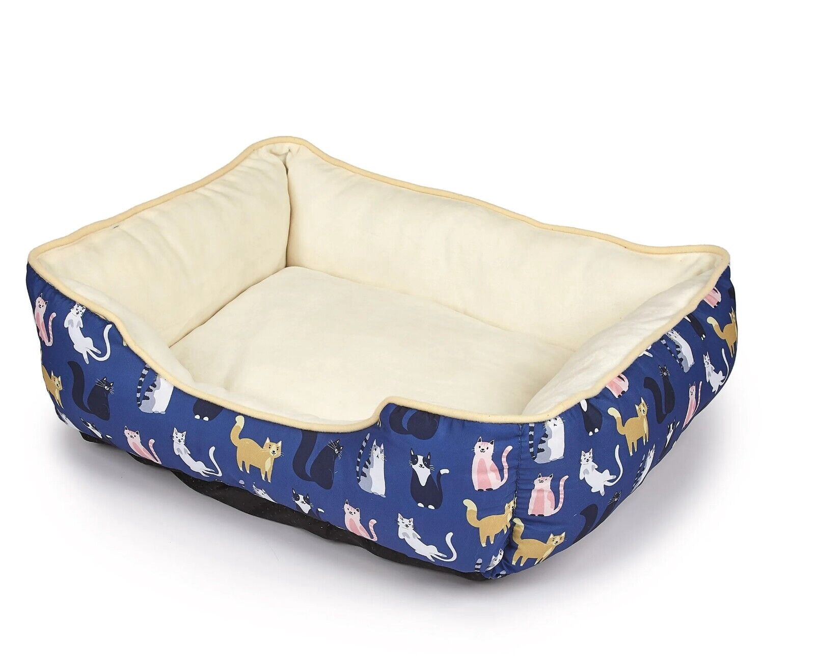 Bolster Style Cat Bed Ultra Soft For Kittens Non Slip Fabric Bottom Choose Style (Cuddler Bed)