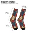 thumbnail image 2 of Zufioo Autumn Leaves Print Children's Mid-tube Socks, Contrast Color High Elastic Sports Socks - Sweat-absorbent, Warm, Suitable for Children Aged 6-10, 2 of 5