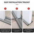 thumbnail image 3 of 2PCS Double Insulated Door Bottom, Cold Stop Draft Excluder, Double Insulated Door Bottom Protection Against Drafts, Anti-Noise (Grey), 3 of 5
