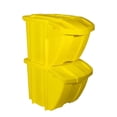 thumbnail image 1 of Suncast BH18YEL2 Bac de Recyclage Empilable Contenants avec Couvercles, Jaune (2 Pack), 1 of 2