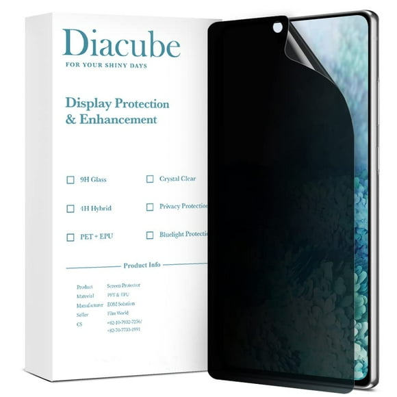 Protector de pantalla Diacube Privacy para Galaxy S20 Plus, paquete de 2