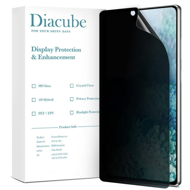 Protector de pantalla Diacube Privacy para Galaxy S20 Plus, paquete de 2