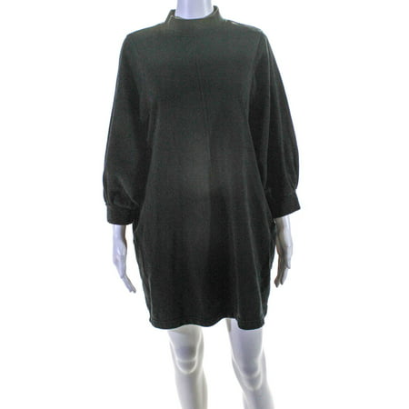 

Pre-owned|MONKL Women s Mock Neck 3/4 Sleeve Mini Dress Black Size XS