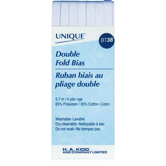 Biais UNIQUE à double pli, 7 mm × 3,7 m, polycoton
