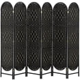 thumbnail image 1 of HOMCOM 6 Panel Room Divider, Bohemian Folding Privacy Screen, Black, 1 of 10