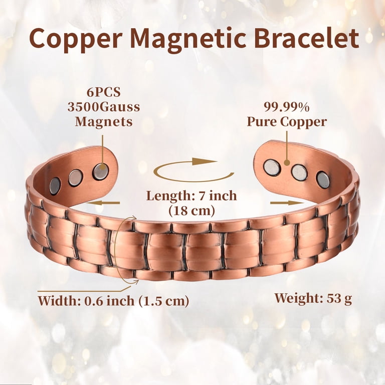 Wollet Magnetic Copper Bracelet, Adjustable Bangle photo 4