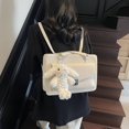 thumbnail image 2 of Bolso de mano de color sólido con textura de alta calidad para mujer, mochila de gran capacidad, elegante y versátil, 2025, 2 of 5