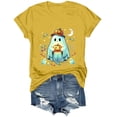 thumbnail image 6 of CFXNMZGR Halloween Shirt Women Fall Halloween Crew Neck Shirt Casual Tee Season Family Party Celebration Short Sleeve Tee Pumpkin Top Holiday Stretchable Soft (Yellow,3XL), 6 of 6