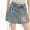 Sky Blue, variant on HXWCHs Women's Fashion Asymmetrical Tie Waist Denim Detail A Line Mini Skirt for Summer Casual Outfits Blue XL