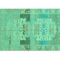 thumbnail image 1 of Ahgly Company Machine Washable Indoor Rectangle Abstract Turquoise Blue Modern Area Rugs, 5' x 7', 1 of 4