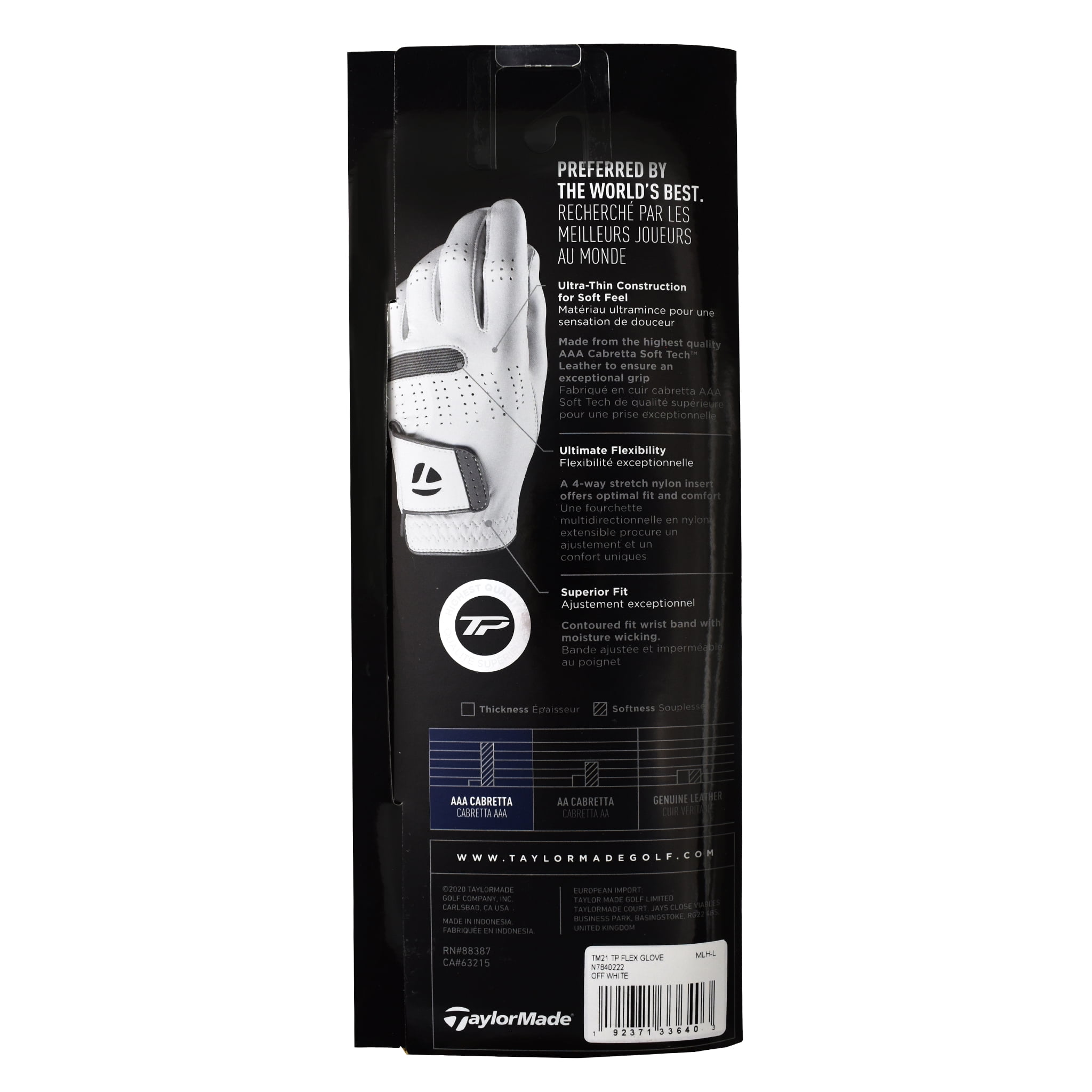 TaylorMade Golf Prior Generation MLH TP Flex Glove White Cadet Medium