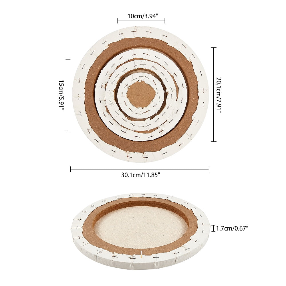 4 Packs Canvas Panel 4 Size Painting Sketchpad Round Sketchpad Drawing Board for Painting Craft Drawing