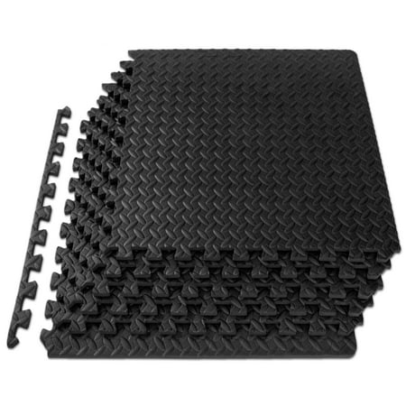 ProsourceFit Puzzle Exercise Mat, 1/2" Thick EVA Foam Interlocking Tiles