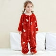 thumbnail image 6 of NAISIBABY Toddler Boys Girls Jumpsuit(1-6T), Flannel Soft Warm Cute Full Zipper Winter Christmas Romper Loungewear Red, 6 of 9