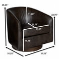 thumbnail image 4 of Better Homes & Gardens Bradford Wooden Base Swivel Accent Chair, Dark Espresso Faux Leather, 4 of 9