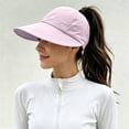 thumbnail image 2 of SAZBJOJN Sun Hats for Women Quick Drying Breathable Visor Hat Adjustable Ponytail Friendly Sports Cap Pre-Curved Sunscreen Baseball Cap for Outdoor Activities Pink, 2 of 5
