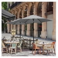 thumbnail image 2 of WDZS 7.5FT Patio Umbrella Outdoor Market Table Umbrella with 6 Sturdy Ribs, Push Button Tilt & Crank for Garden/Lawn/Deck/Backyard/Pool/Beach, Gray, 2 of 9