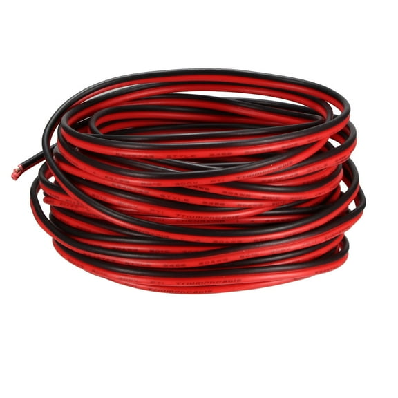 Extension Cable Wire Cord 2pin 20 AWG Parallel Wire 6M Length Red Black