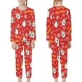 thumbnail image 3 of Renewold Snowflake Cute Snowman Pajama Set Pants Christmas 2PCS Stretchy Clothing Relaxed Sleepwear Birthday Gifts for Kids 7-8 Years Old Thermal Sleep T-Shirt, 3 of 5