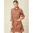 thumbnail image 2 of INSPIRE CHIC Women's A-Line Half Placket Above Knee Leopard Dress, 2 of 6