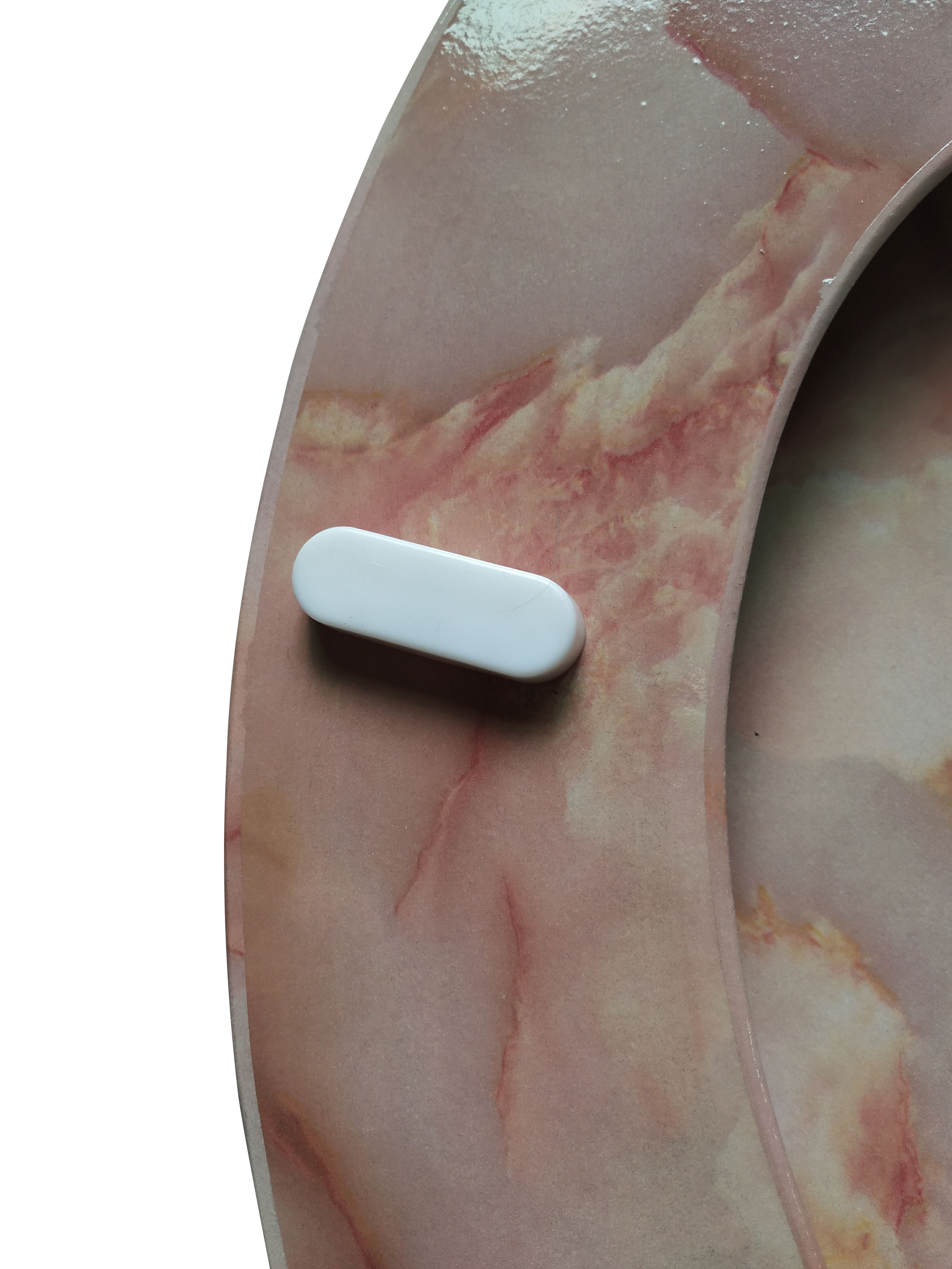 Dream Bath Heavy Duty Round Toilet Seat with non-slip seat and quick-attach easy install hardware, Marbleized Wood Agate