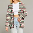 thumbnail image 4 of dGslk Womens Christmas Button Down Cardigan Sweater Long Sleeve Reindeer Tree Pattern Knit Casual V Neck Holiday Top Beige XL, 4 of 6