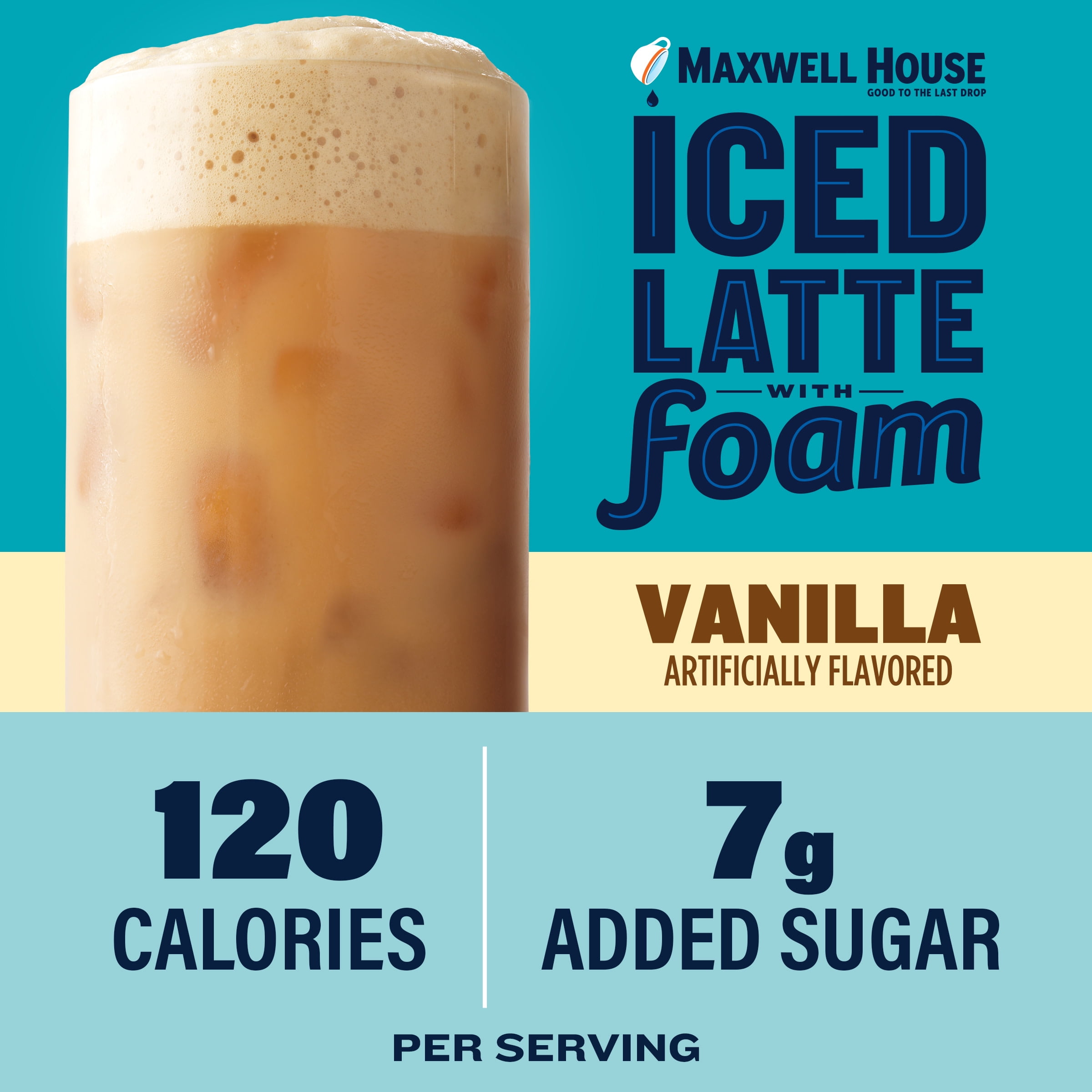 Maxwell House Drink Mix, Vanilla, Iced Latte with Foam 6 ea, Instant