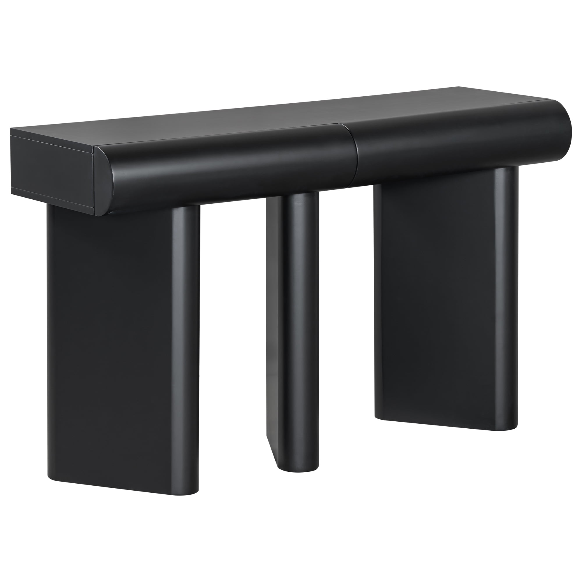 Euroco 47.6" Modern Console Table with 2 Curved Drawers,Narrow Sofa Table Entryway Table with Geometric Legs for Living Room,Foyer,Small Apartments
